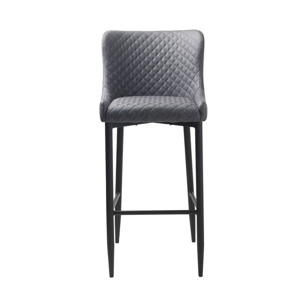 Scaun de bar gri din imitație de piele (înălțime șezut 77 cm) Ottowa – Unique Furniture-image-3