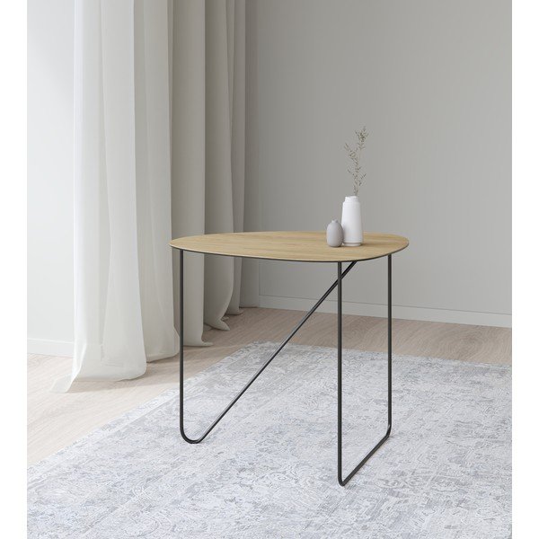 Măsuță de cafea în culoare naturală din metal 44x50 cm Curve L Wood – LIND DNA-image-1