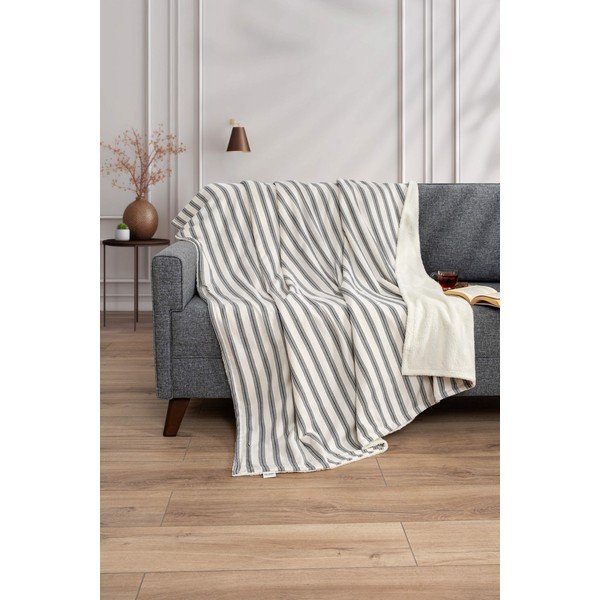 Pătură albă/gri antracit 150x190 cm Soren Wellsoft – Mijolnir-image-1