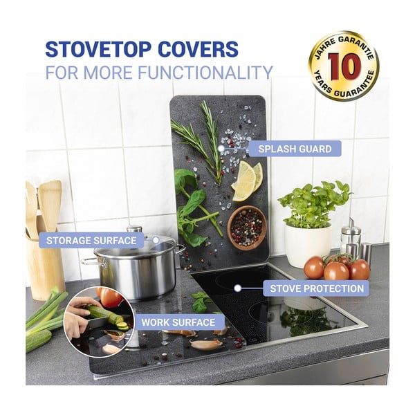 Set 2 protecții din sticlă pentru aragaz Wenko Universal Herbs-image-4