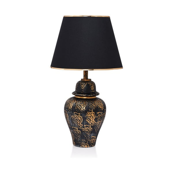 Veioză neagră cu abajur textil (înălțime 54 cm) Derin – Opviq lights