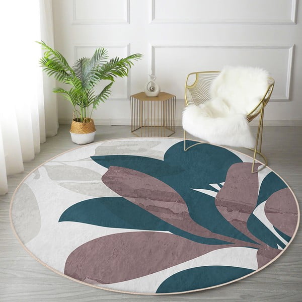 Covor rotund  lavabil adecvat și  pentru aspiratoare robot   ø 100 cm Comfort – Mila Home-image-2