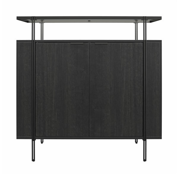 Comodă joasă neagră cu aspect de stejar 90x90 cm Wainwright - Queer Eye-image-4