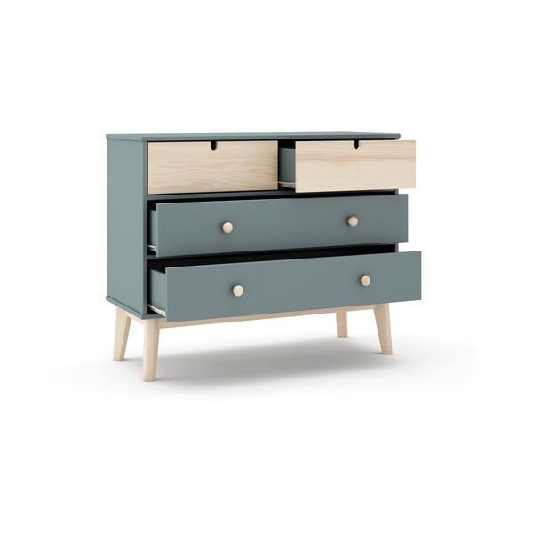 Comodă de copii verde prăfuit 100x81x40 cm Estefania – Marckeric-image-3