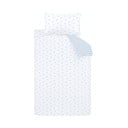 Lenjerie de pat pentru copii albă-albastră din bumbac pentru pat de o persoană 135x200 cm Mini Star & Stripes – Bianca