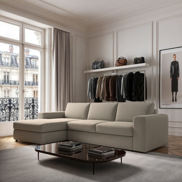 Colțar bej (cu colț pe partea stângă, cu șezlong) Baga – Rodier-image-1