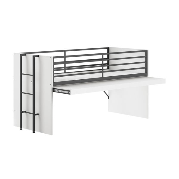 Pat pentru copii  alb înalt cu somieră 90x200 cm Sam – Vipack