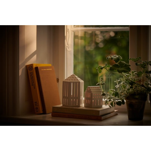 Felinar din ceramică Kähler Design Long Church, înălțime 10 cm, alb-image-2