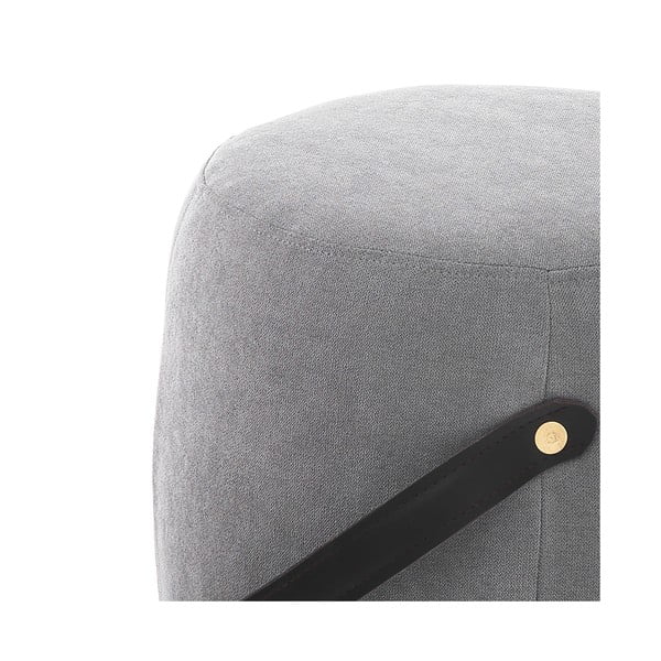 Puf tapițat Tomasucci Drum, ø 40 cm, gri-image-1