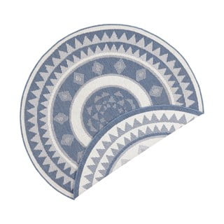Covor adecvat pentru exterior NORTHRUGS Jamaica, ⌀ 140 cm, albastru-crem