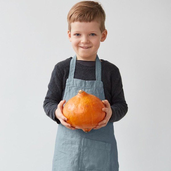 Șorț din in pentru copii Linen Tales Regular, 67 x 57 cm, albastru închis-image-2