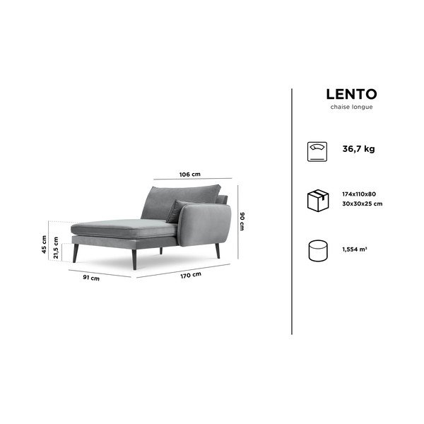 Șezlong cu tapițerie din catifea Kooko Home Lento, colț pe dreapta, galben-image-4