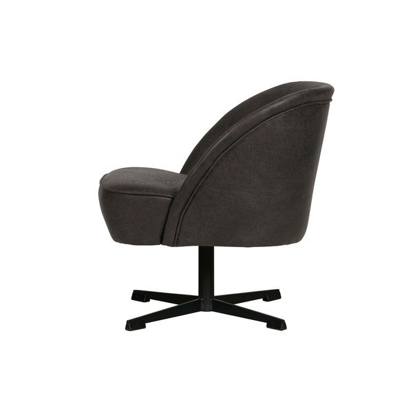 Fotoliu rotativ din piele BePureHome Vogue, negru-image-2