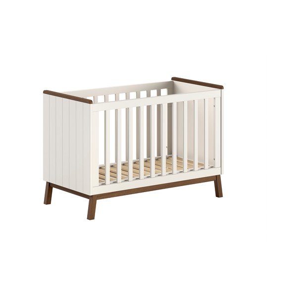 Pătuț bej din lemn de pin cu înălțime reglabilă 60x120 cm Sezane – Vipack