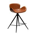 Scaun bar din piele ecologică DAN–FORM Denmark Gaia, înălțime 87 cm, maro coniac