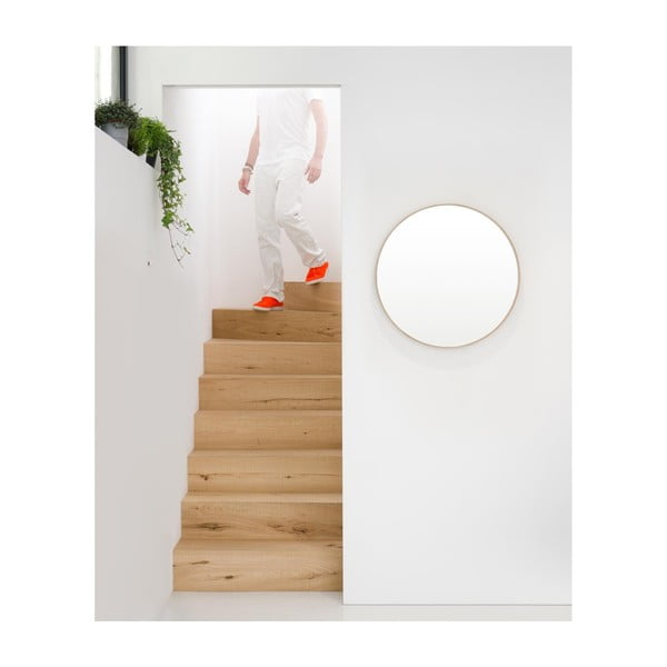 Oglindă de perete cu ramă din lemn de stejar Wireworks Glance, ⌀ 66 cm-image-2