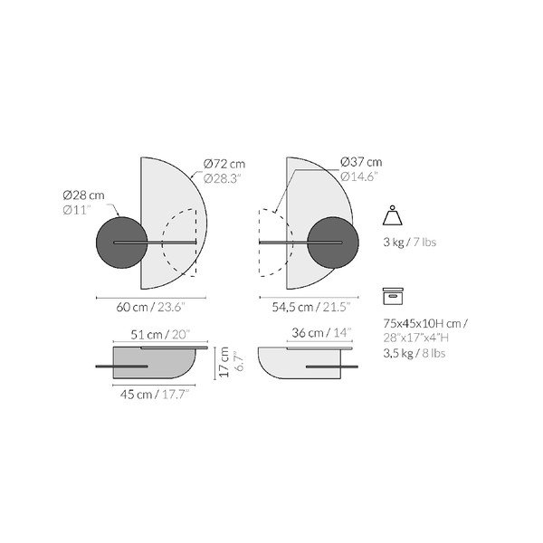 Poliță modulară din 3 piese Woodendot Alba M, maro închis-image-2