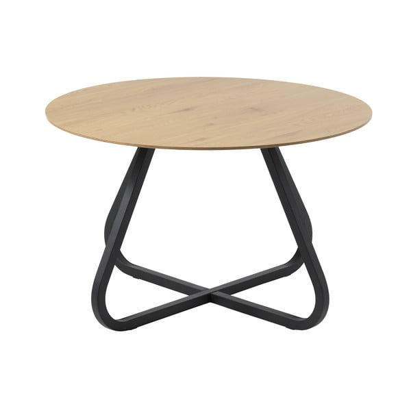 Masă de dining în culoare naturală rotundă cu blat cu aspect de lemn de stejar ø 120 cm Cesura – Unique Furniture