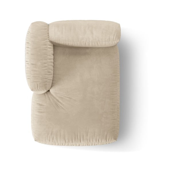 Modul pentru canapea modulară bej cu tapițerie din catifea (cu colț pe partea stângă) Martina – Micadoni -image-3