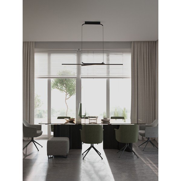 Lustră negru-mat LED cu intensitate reglabilă din aluminiu Akro – Nova Luce-image-1