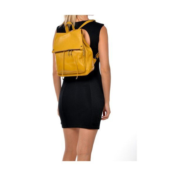 Rucsac din piele Roberta M Aida, galben-image-2