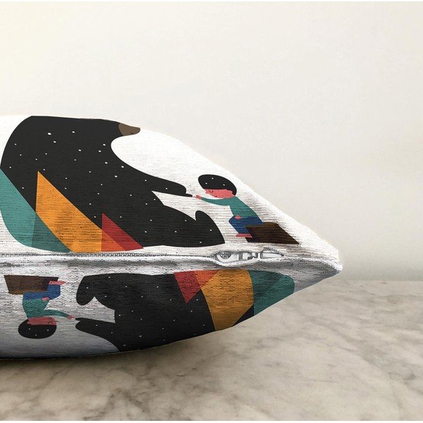 Față de pernă din amestec de bumbac Minimalist Cushion Covers Bear, 55 x 55 cm-image-1