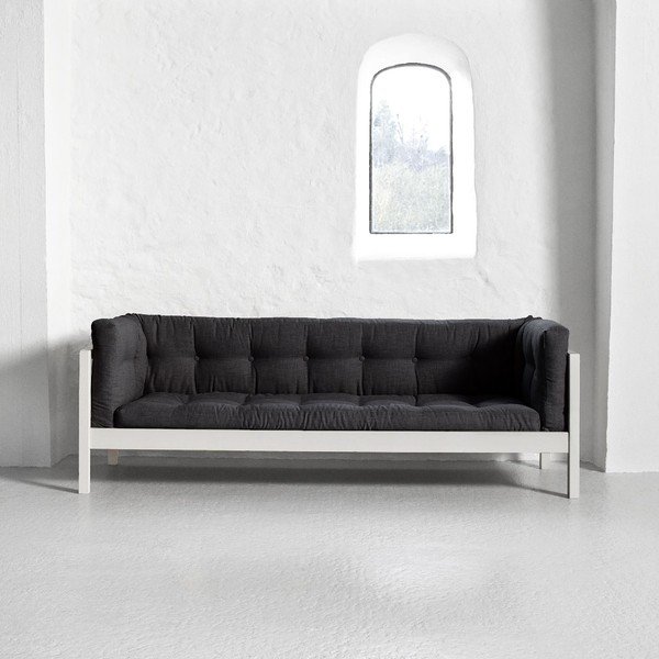 Canapea 3 locuri Karup Fusion White/Linoso Dark Gray-image-1