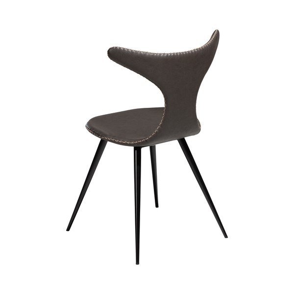 Scaun din piele artificială DAN–FORM Denmark Dolphin, gri închis-image-4