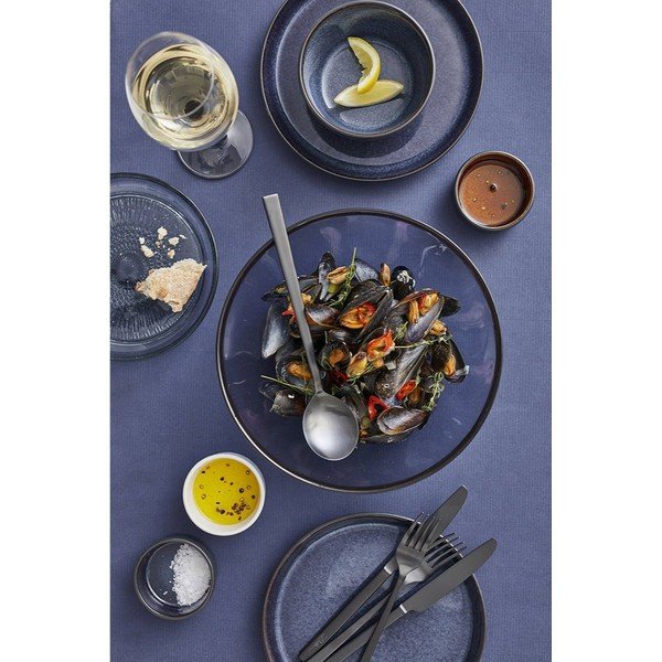 Bol mic negru/albastru pentru supă/pentru salată din gresie 400 ml Gastro Black/Dark Blue – Bitz-image-1
