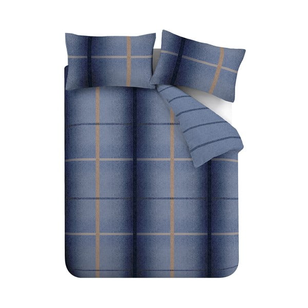 Lenjerie de pat albastru-închis din flanelă pentru pat de o persoană 135x200 cm Melrose – Catherine Lansfield