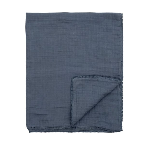 Pătură pentru copii albastră din bumbac 100x80 cm Muslin - Bloomingville Mini