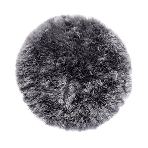 Covor rotund din blană de oaie Royal Dream Zealand,  ⌀ 70 cm, gri
