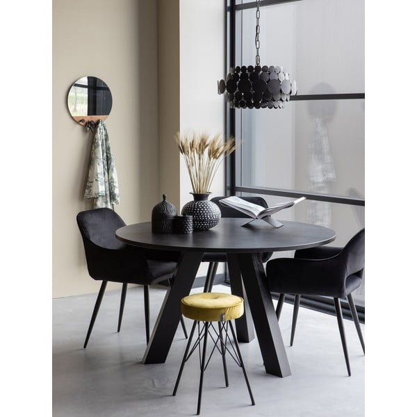 Set de scaune de sufragerie negru cu cotiere 2 buc. tapițat Jelle – WOOOD-image-1