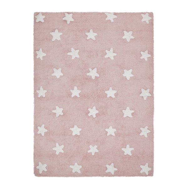 Covor din bumbac lucrat manual Lorena Canals Stars, 120 x 160 cm, roz 