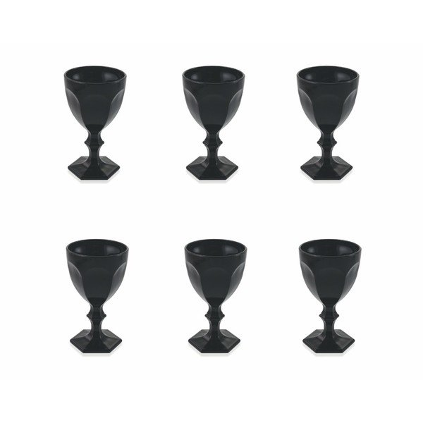 Set 6 pahare Villa d'Este Wonderland, 170 ml, negru