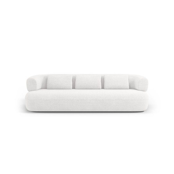 Canapea fildeș cu tapițerie din țesătură bouclé 200 cm Jenny – Micadoni -image-3