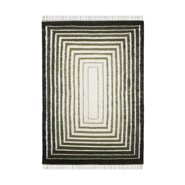 Covor verde țesut manual din amestesc de lână 160x230 cm Boucle Frame – Flair Rugs