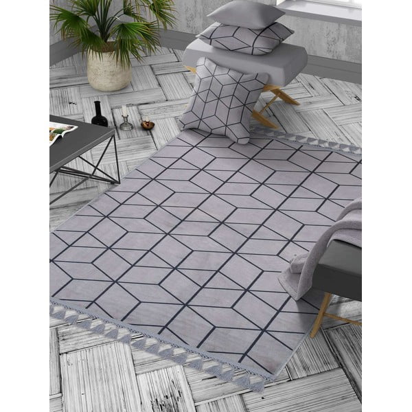 Covor lavabil gri 160x100 cm - Vitaus-image-1