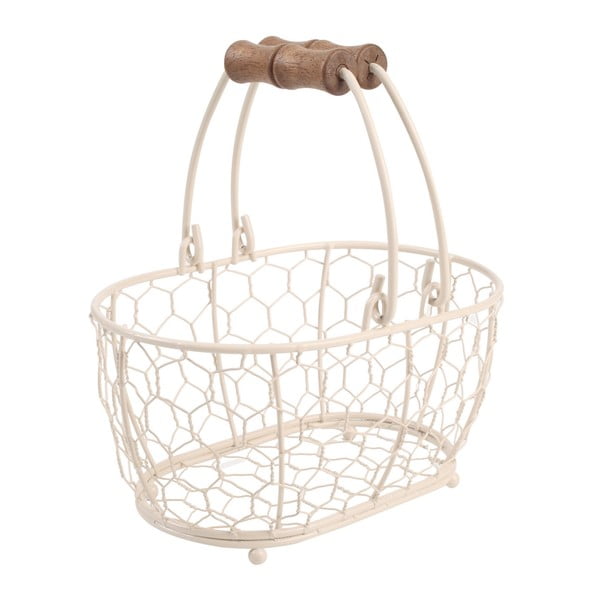 Coș metalic T&G Woodware Provance, 20 x 14 cm, alb