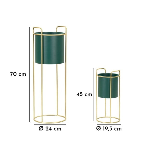 Ghivece decorative 2 buc. din metal ø 24 cm Grent Slim – Mauro Ferretti-image-3