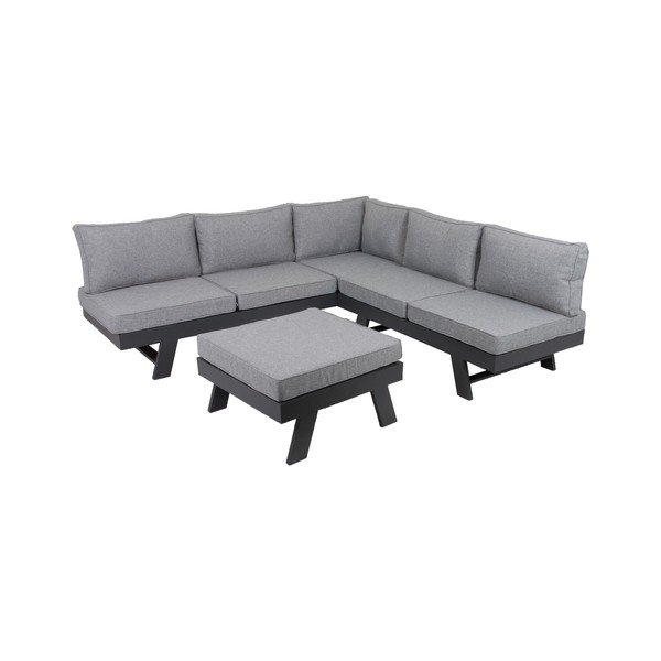 Set mobilier de grădină gri din aluminiu pentru 4 persoane Donna – Garden Pleasure