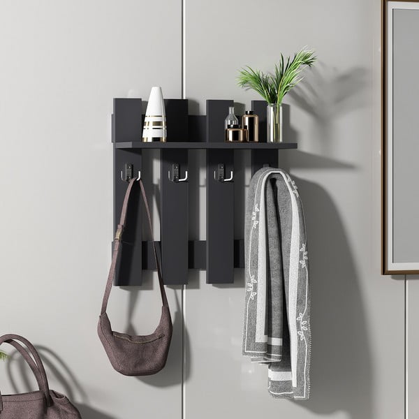 Cuier de perete negru Utica – Kalune Design-image-4