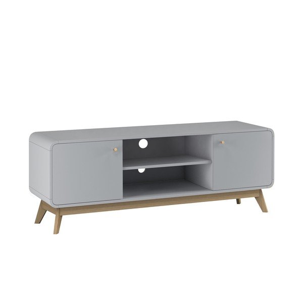 Comodă TV gri 140x53 cm Caitlin – Støraa-image-2
