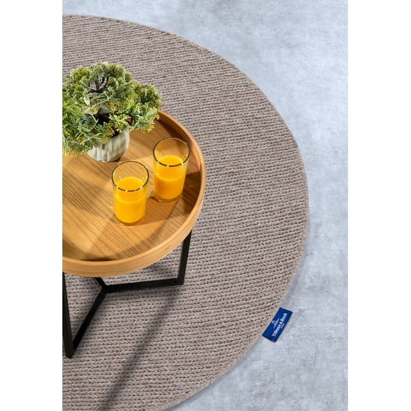 Covor maro deschis țesut manual rotund din lână ø 160 cm Francois – Villeroy&Boch-image-2