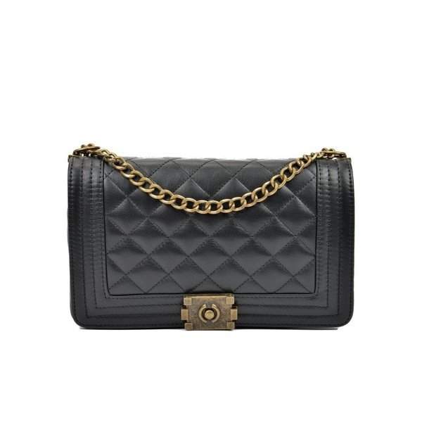 Gentuță din piele Anna Luchini Mini Nero, negru-image-1