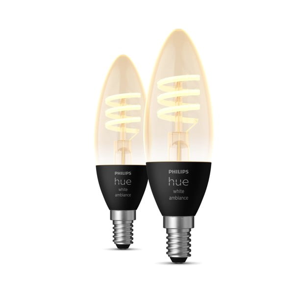 Becuri smart cu filament E14, 2 buc. 5 W White ambiance – Philips Hue-image-1