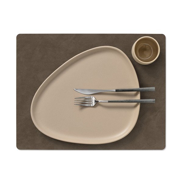 Suport pentru farfurii din piele ecologică 35x45 cm Square L Corduroy – LIND DNA-image-2