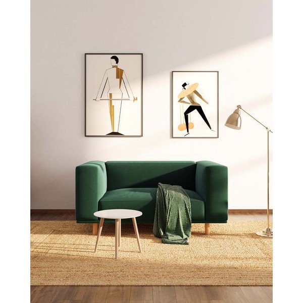 Fotoliu de relaxare verde închis cu tapițerie din catifea Kukumo – Ame Yens-image-1