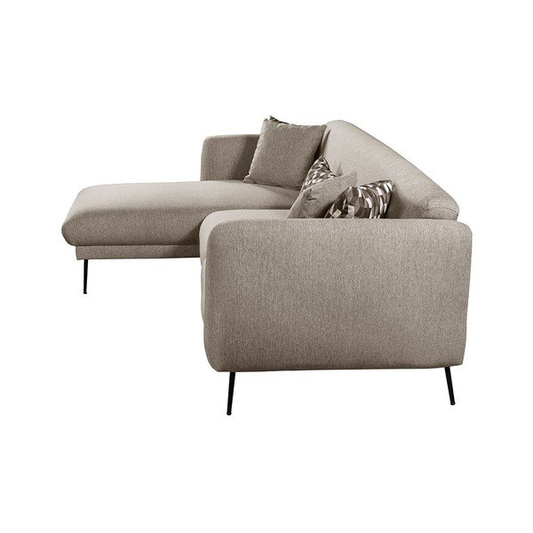 Colțar extensibil cu șezlong pe partea stângă Pandia Home Madrid, bej-image-3