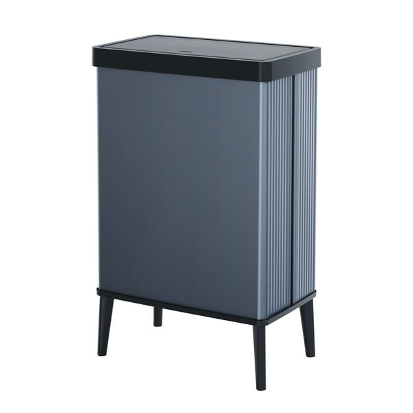 Coș de gunoi albastru cu senzori de atingere din plastic reciclat 54 l Verto High – Curver